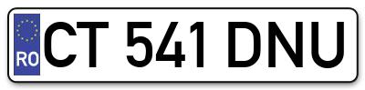 Placuta inmatriculare numar auto  CT-541-DNU, CT 541 DNU, CT541DNU