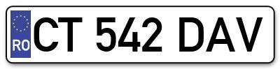 Placuta inmatriculare numar auto  CT-542-DAV, CT 542 DAV, CT542DAV