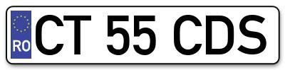 Placuta inmatriculare numar auto  CT-55-CDS, CT 55 CDS, CT55CDS