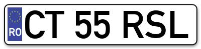 Placuta inmatriculare numar auto  CT-55-RSL, CT 55 RSL, CT55RSL