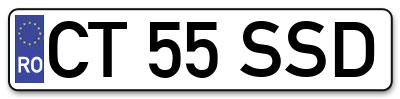 Placuta inmatriculare numar auto  CT-55-SSD, CT 55 SSD, CT55SSD