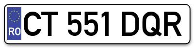Placuta inmatriculare numar auto  CT-551-DQR, CT 551 DQR, CT551DQR