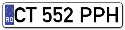 Placuta inmatriculare numar auto  CT-552-PPH, CT 552 PPH, CT552PPH