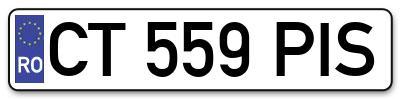 Placuta inmatriculare numar auto  CT-559-PIS, CT 559 PIS, CT559PIS