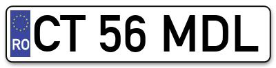 Placuta inmatriculare numar auto  CT-56-MDL, CT 56 MDL, CT56MDL