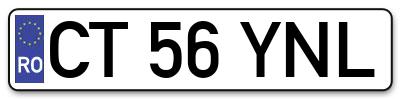 Placuta inmatriculare numar auto  CT-56-YNL, CT 56 YNL, CT56YNL