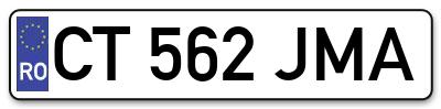 Placuta inmatriculare numar auto  CT-562-JMA, CT 562 JMA, CT562JMA