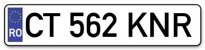 Placuta inmatriculare numar auto  CT-562-KNR, CT 562 KNR, CT562KNR