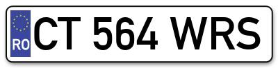 Placuta inmatriculare numar auto  CT-564-WRS, CT 564 WRS, CT564WRS