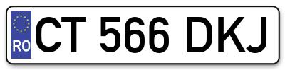 Placuta inmatriculare numar auto  CT-566-DKJ, CT 566 DKJ, CT566DKJ