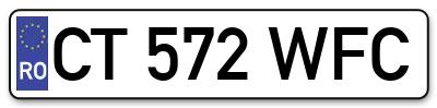 Placuta inmatriculare numar auto  CT-572-WFC, CT 572 WFC, CT572WFC