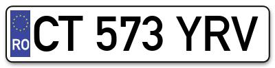Placuta inmatriculare numar auto  CT-573-YRV, CT 573 YRV, CT573YRV