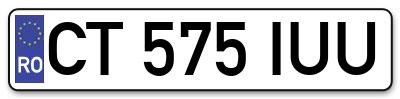 Placuta inmatriculare numar auto  CT-575-IUU, CT 575 IUU, CT575IUU