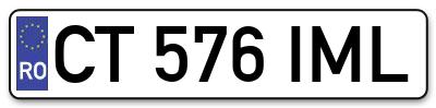 Placuta inmatriculare numar auto  CT-576-IML, CT 576 IML, CT576IML