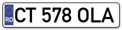 Placuta inmatriculare numar auto  CT-578-OLA, CT 578 OLA, CT578OLA