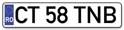 Placuta inmatriculare numar auto  CT-58-TNB, CT 58 TNB, CT58TNB