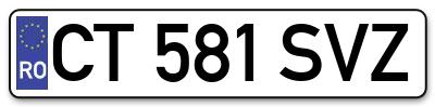 Placuta inmatriculare numar auto  CT-581-SVZ, CT 581 SVZ, CT581SVZ