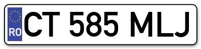 Placuta inmatriculare numar auto  CT-585-MLJ, CT 585 MLJ, CT585MLJ
