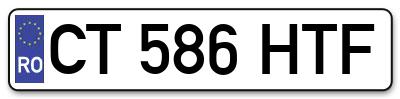 Placuta inmatriculare numar auto  CT-586-HTF, CT 586 HTF, CT586HTF
