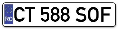 Placuta inmatriculare numar auto  CT-588-SOF, CT 588 SOF, CT588SOF