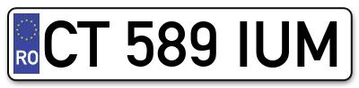 Placuta inmatriculare numar auto  CT-589-IUM, CT 589 IUM, CT589IUM