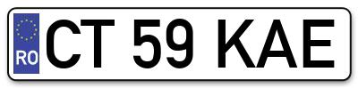 Placuta inmatriculare numar auto  CT-59-KAE, CT 59 KAE, CT59KAE