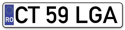 Placuta inmatriculare numar auto  CT-59-LGA, CT 59 LGA, CT59LGA