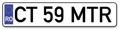 Placuta inmatriculare numar auto  CT-59-MTR, CT 59 MTR, CT59MTR