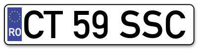 Placuta inmatriculare numar auto  CT-59-SSC, CT 59 SSC, CT59SSC