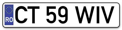 Placuta inmatriculare numar auto  CT-59-WIV, CT 59 WIV, CT59WIV