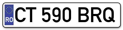 Placuta inmatriculare numar auto  CT-590-BRQ, CT 590 BRQ, CT590BRQ
