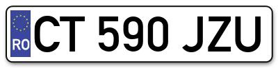 Placuta inmatriculare numar auto  CT-590-JZU, CT 590 JZU, CT590JZU