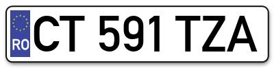 Placuta inmatriculare numar auto  CT-591-TZA, CT 591 TZA, CT591TZA