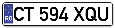 Placuta inmatriculare numar auto  CT-594-XQU, CT 594 XQU, CT594XQU
