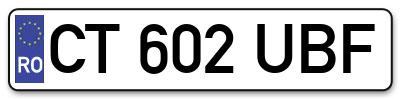 Placuta inmatriculare numar auto  CT-602-UBF, CT 602 UBF, CT602UBF