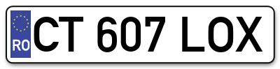 Placuta inmatriculare numar auto  CT-607-LOX, CT 607 LOX, CT607LOX