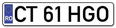 Placuta inmatriculare numar auto  CT-61-HGO, CT 61 HGO, CT61HGO
