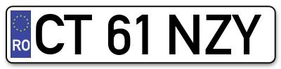 Placuta inmatriculare numar auto  CT-61-NZY, CT 61 NZY, CT61NZY
