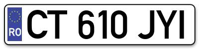 Placuta inmatriculare numar auto  CT-610-JYI, CT 610 JYI, CT610JYI