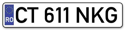 Placuta inmatriculare numar auto  CT-611-NKG, CT 611 NKG, CT611NKG