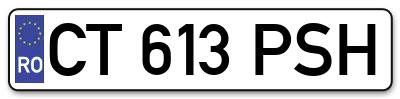Placuta inmatriculare numar auto  CT-613-PSH, CT 613 PSH, CT613PSH