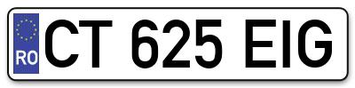 Placuta inmatriculare numar auto  CT-625-EIG, CT 625 EIG, CT625EIG