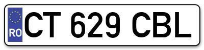 Placuta inmatriculare numar auto  CT-629-CBL, CT 629 CBL, CT629CBL