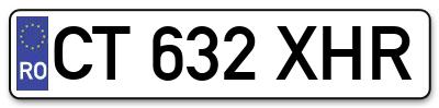 Placuta inmatriculare numar auto  CT-632-XHR, CT 632 XHR, CT632XHR
