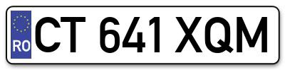 Placuta inmatriculare numar auto  CT-641-XQM, CT 641 XQM, CT641XQM