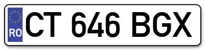 Placuta inmatriculare numar auto  CT-646-BGX, CT 646 BGX, CT646BGX