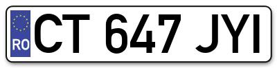 Placuta inmatriculare numar auto  CT-647-JYI, CT 647 JYI, CT647JYI