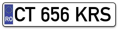 Placuta inmatriculare numar auto  CT-656-KRS, CT 656 KRS, CT656KRS