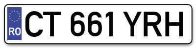 Placuta inmatriculare numar auto  CT-661-YRH, CT 661 YRH, CT661YRH