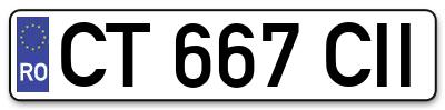 Placuta inmatriculare numar auto  CT-667-CII, CT 667 CII, CT667CII